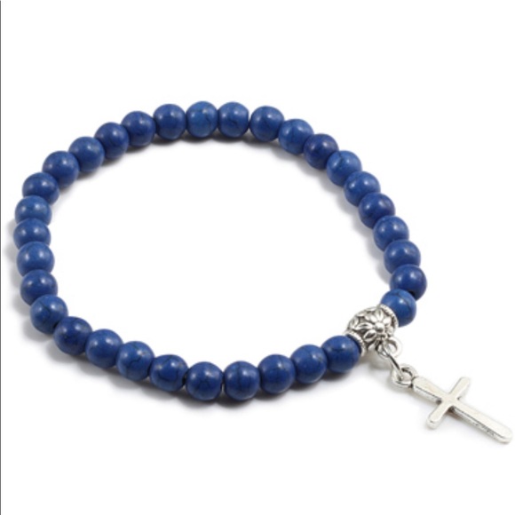 Jewelry - 6mm Boho Natural Blue Beads Bracelet